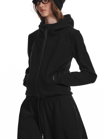 ALINNV STUDIO Fleece Lined Hooded Sweatshirt Wide Leg Pants Set