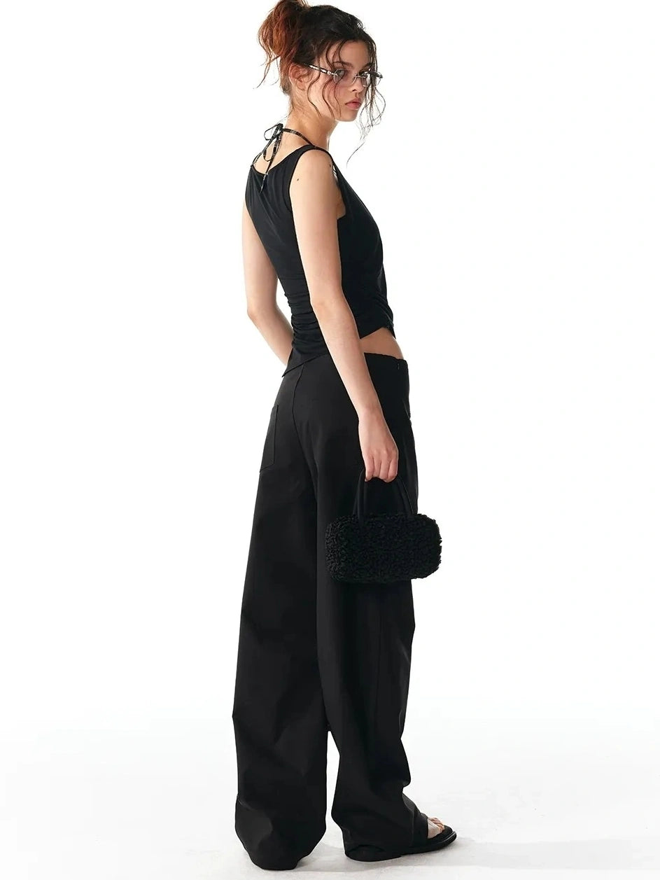 ALINNV STUDIO Grid Paneled Layered Vest With Asymmetrical Hem Tank Top/Camisole