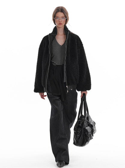 ALINNV STUDIO Halter Neck Knit Top with Layered V-Neck Design