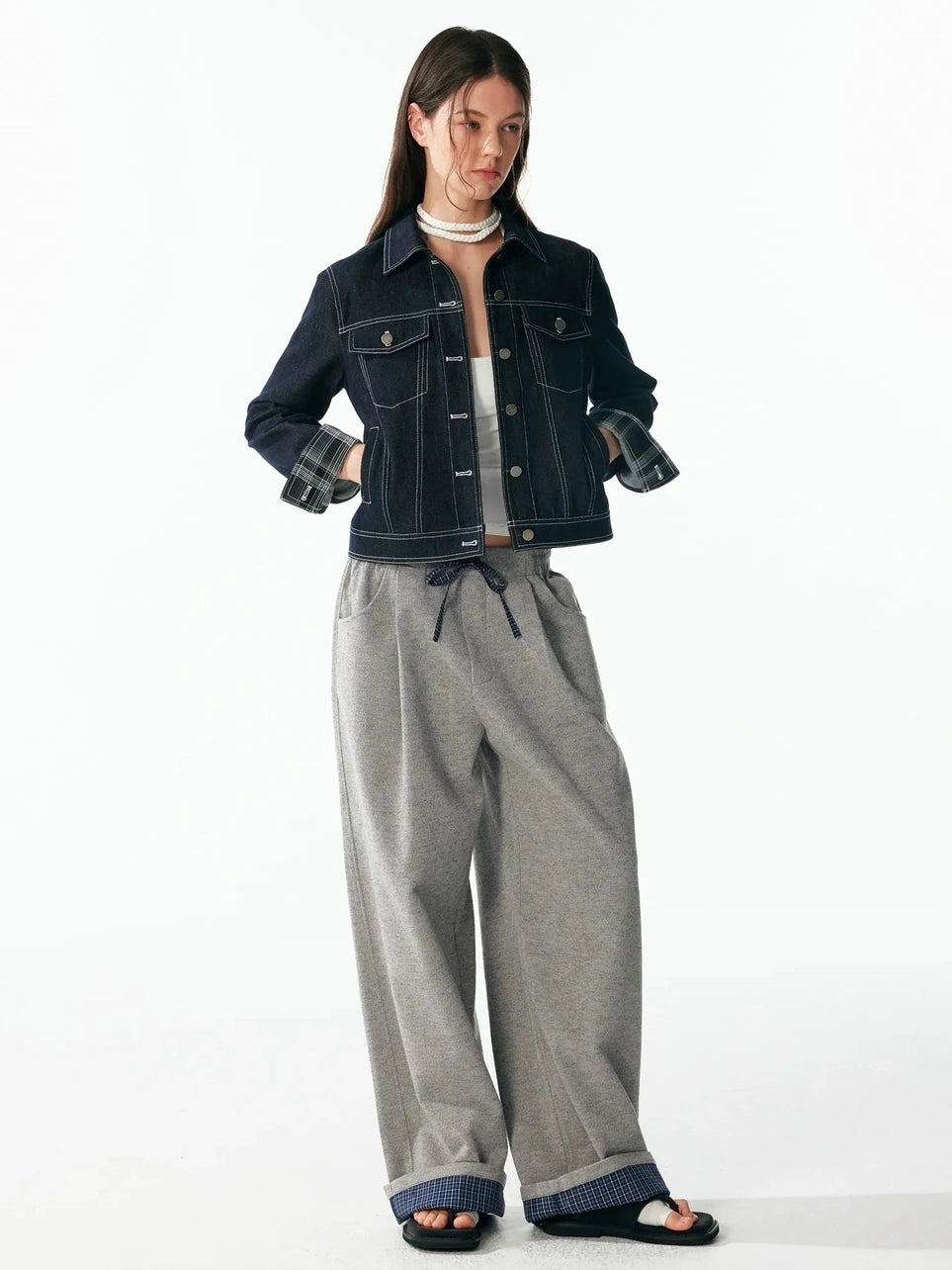 ALINNV STUDIO Hand Knitted U Neck Tie Backless Slim Camisole Tank Top/Camisole