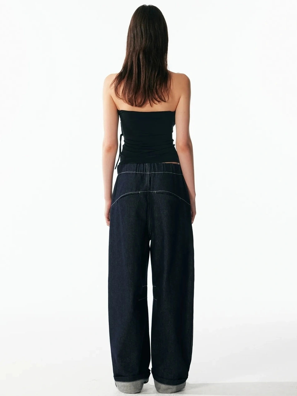 ALINNV STUDIO Hand Knitted U Neck Tie Backless Slim Camisole Tank Top/Camisole