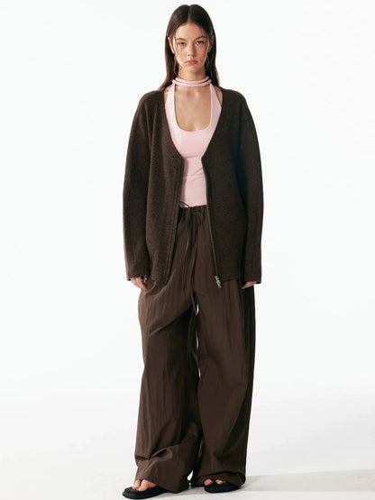 ALINNV STUDIO Hand Knitted U Neck Tie Backless Slim Camisole Tank Top/Camisole