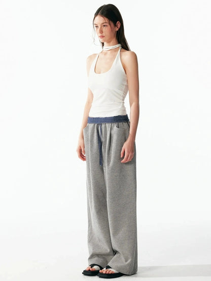 ALINNV STUDIO Hand Knitted U Neck Tie Backless Slim Camisole Tank Top/Camisole