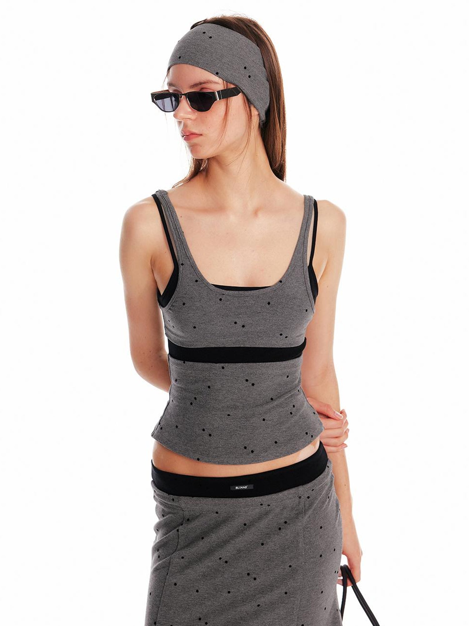 ALINNV STUDIO Knitted Paneled Slip Dress With Fishtail Hem