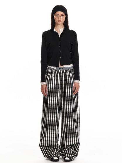 ALINNV STUDIO Lace Paneled Black Knit Long Sleeve Shirt