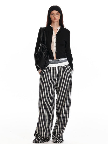 ALINNV STUDIO Lace Paneled Black Knit Long Sleeve Shirt