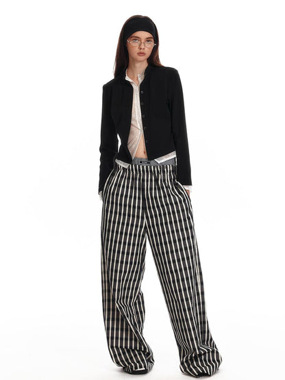 ALINNV STUDIO Lace Paneled Black Knit Long Sleeve Shirt