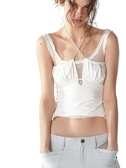 ALINNV STUDIO Lace Trimmed Layered Tank Top Tank Top/Camisole