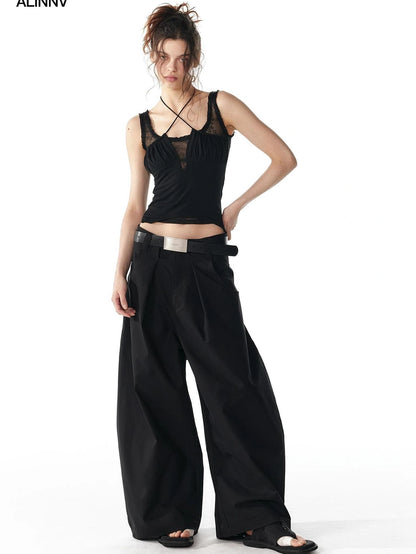 ALINNV STUDIO Lace Trimmed Layered Tank Top Tank Top/Camisole