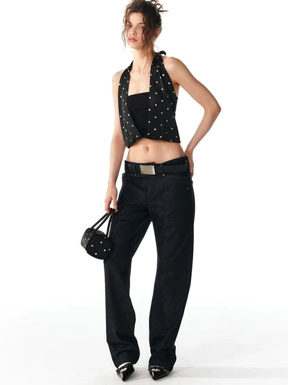 ALINNV STUDIO Low Rise 100% Cotton Jeans For Summer 2025 Casual Wear Jeans