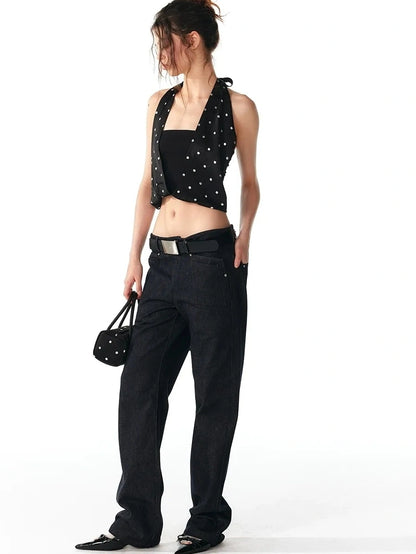 ALINNV STUDIO Low Rise 100% Cotton Jeans For Summer 2025 Casual Wear Jeans