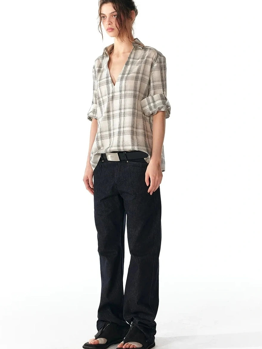 ALINNV STUDIO Low Rise 100% Cotton Jeans For Summer 2025 Casual Wear Jeans