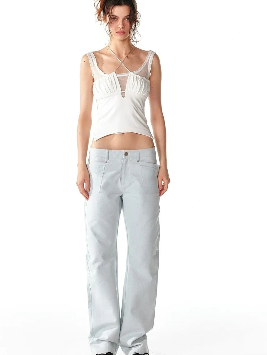 ALINNV STUDIO Low Rise 100% Cotton Jeans For Summer 2025 Casual Wear Jeans