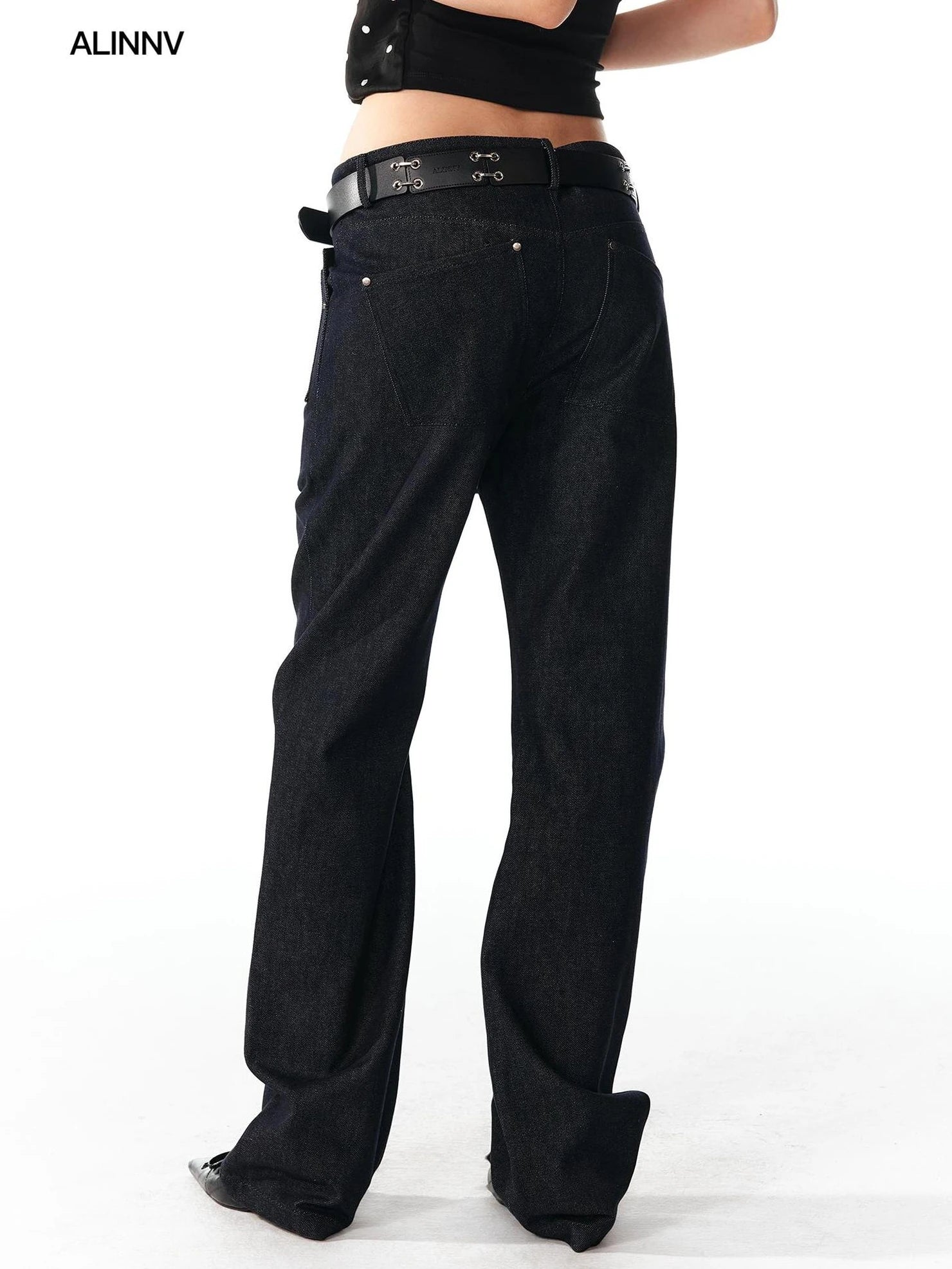 ALINNV STUDIO Low Rise 100% Cotton Jeans For Summer 2025 Casual Wear Jeans