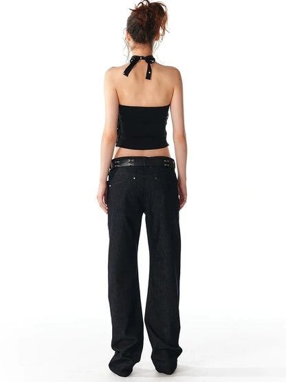 ALINNV STUDIO Low Rise 100% Cotton Jeans For Summer 2025 Casual Wear Jeans