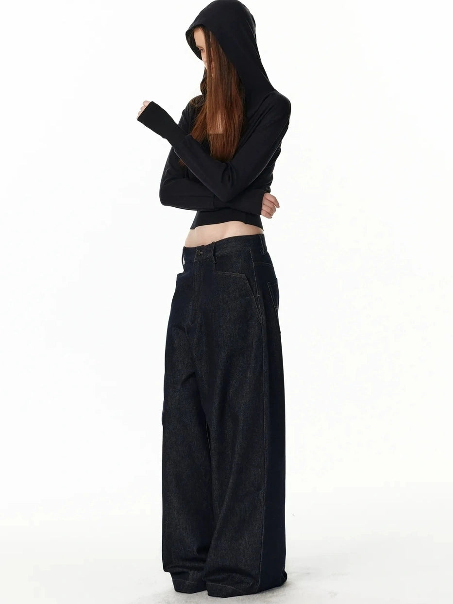 ALINNV STUDIO Low Rise Baggy Straight Leg Jeans Jeans