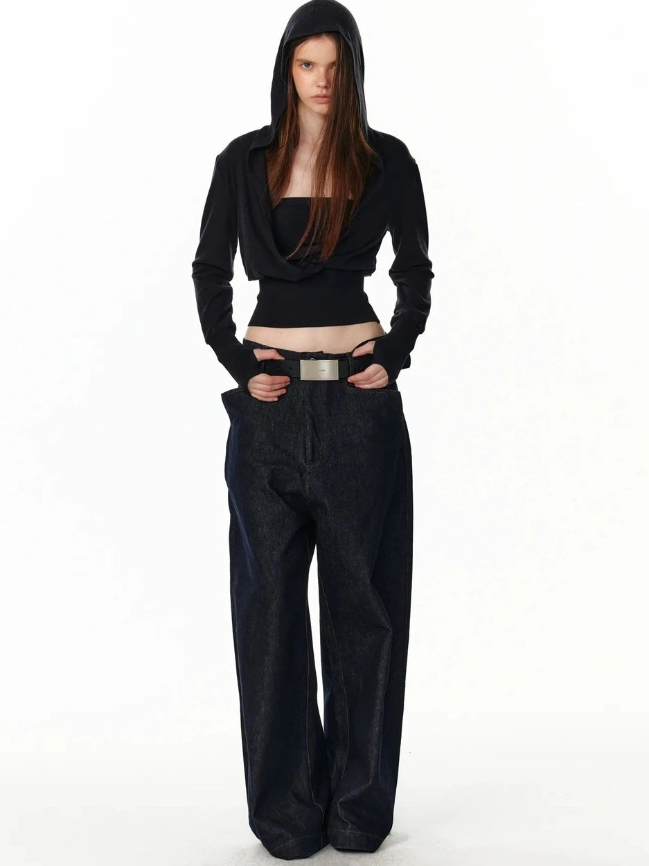 ALINNV STUDIO Low Rise Baggy Straight Leg Jeans Jeans