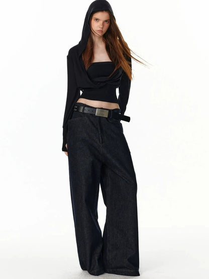 ALINNV STUDIO Low Rise Baggy Straight Leg Jeans Jeans