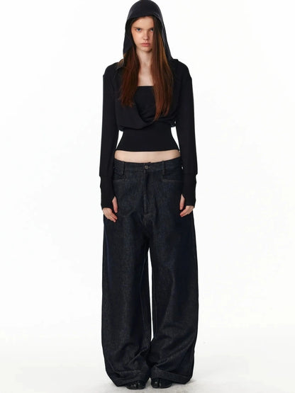 ALINNV STUDIO Low Rise Baggy Straight Leg Jeans Jeans