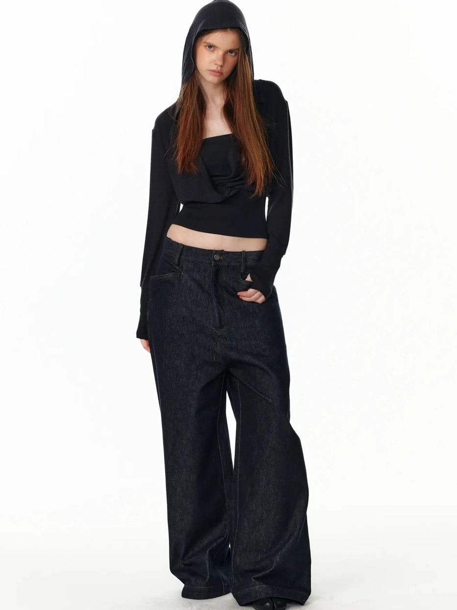 ALINNV STUDIO Low Rise Baggy Straight Leg Jeans Jeans