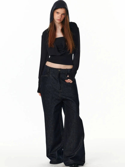 ALINNV STUDIO Low Rise Baggy Straight Leg Jeans Jeans