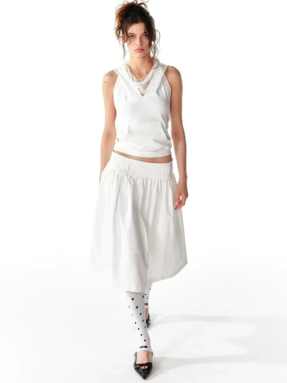 ALINNV STUDIO Low Waist Flared A Line Skirt Skirt