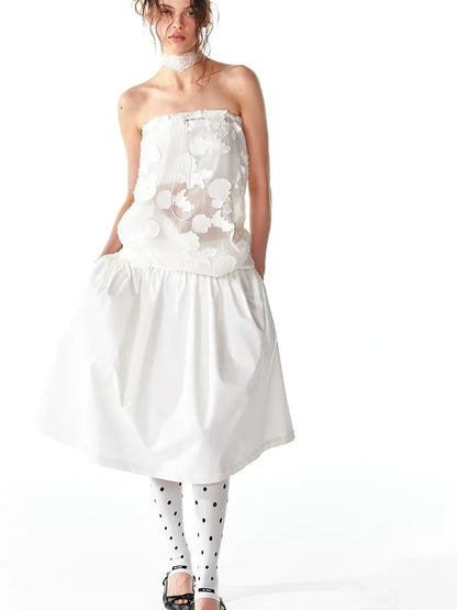 ALINNV STUDIO Low Waist Flared A Line Skirt Skirt