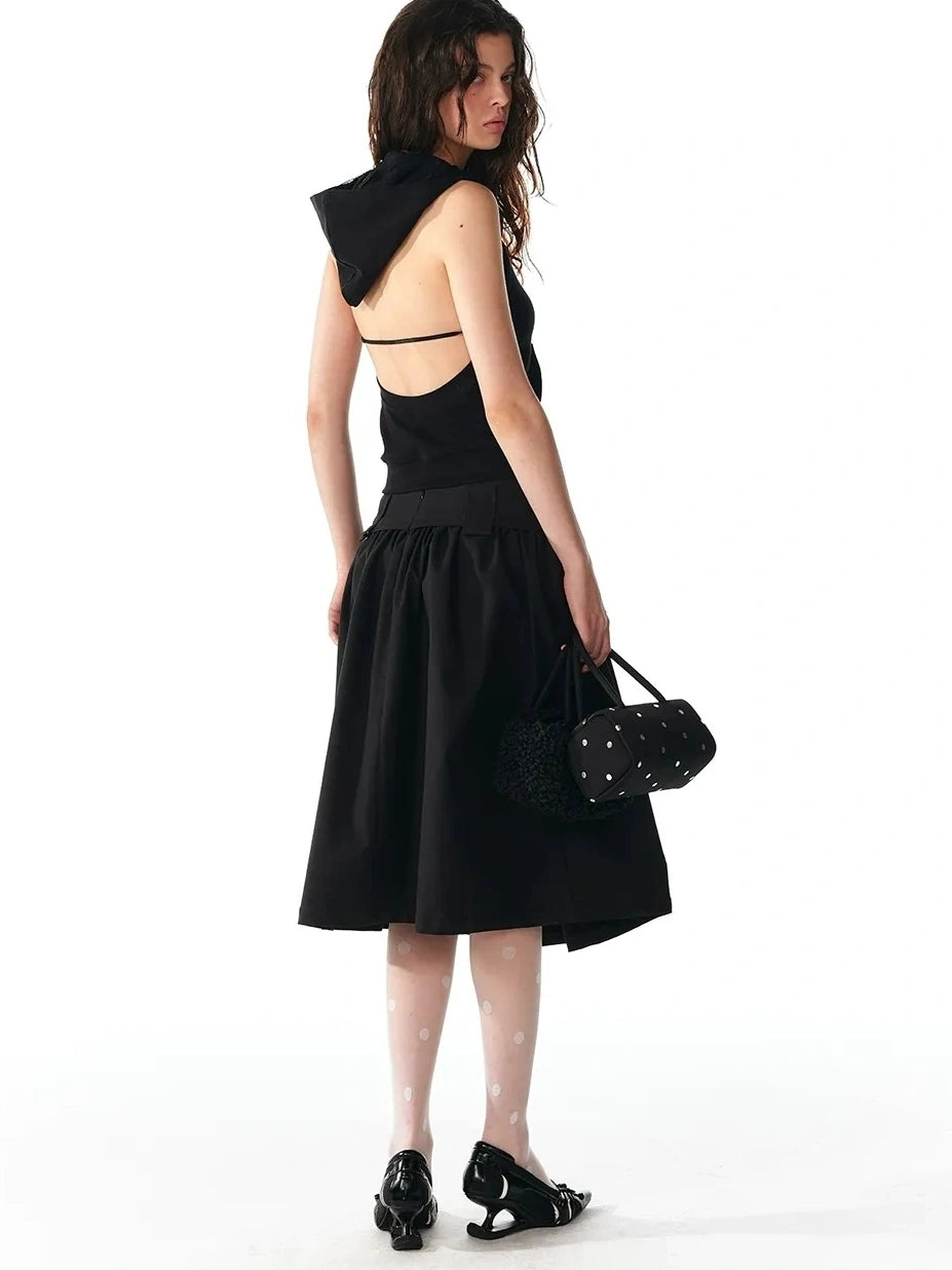 ALINNV STUDIO Low Waist Flared A Line Skirt Skirt