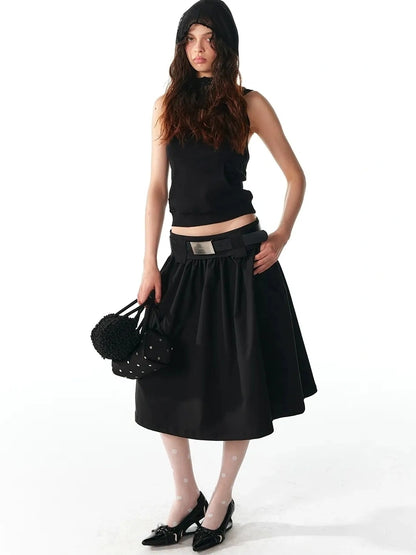 ALINNV STUDIO Low Waist Flared A Line Skirt Skirt