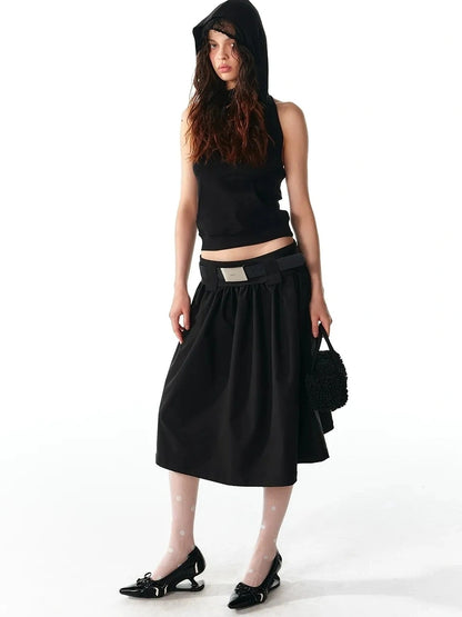 ALINNV STUDIO Low Waist Flared A Line Skirt Skirt