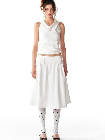 ALINNV STUDIO Low Waist Flared A Line Skirt Skirt