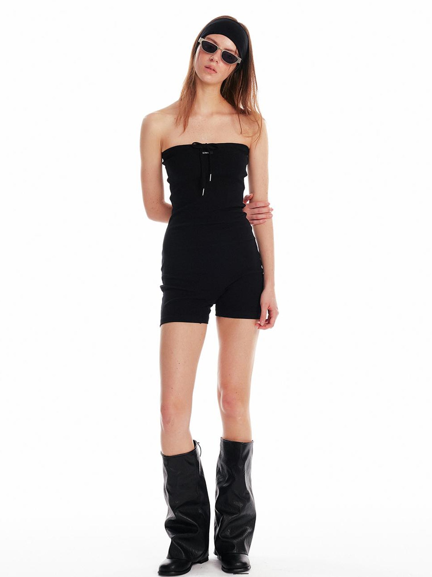 ALINNV STUDIO Mockneck Tube Top Jumpsuit Shorts