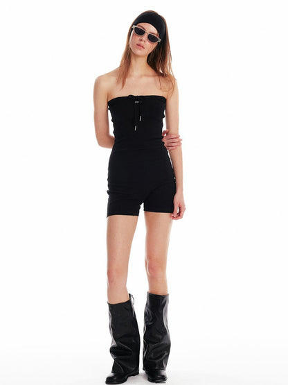 ALINNV STUDIO Mockneck Tube Top Jumpsuit Shorts