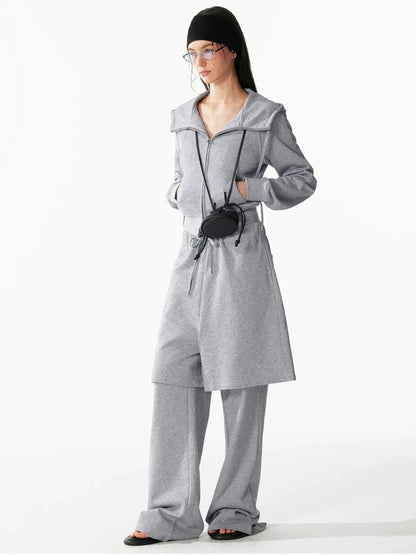 ALINNV STUDIO Slim Fit Cropped Hooded Zip Up Sweatshirt Hoodies/Sweatshirt