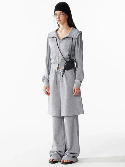 ALINNV STUDIO Slim Fit Cropped Hooded Zip Up Sweatshirt Hoodies/Sweatshirt