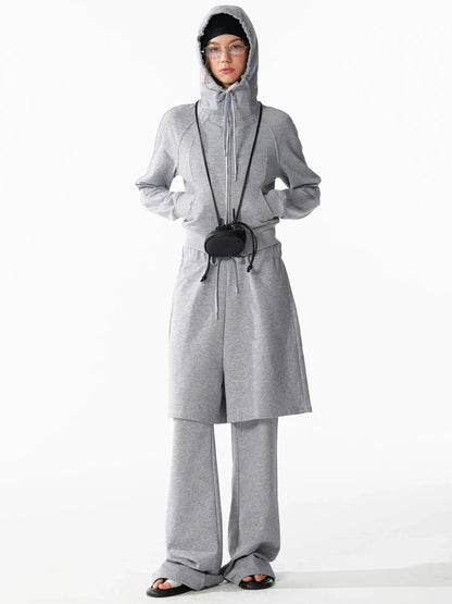 ALINNV STUDIO Urban Loose Fit Layered Hem Jogger Pants Pants