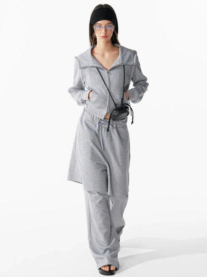 ALINNV STUDIO Urban Loose Fit Layered Hem Jogger Pants Pants