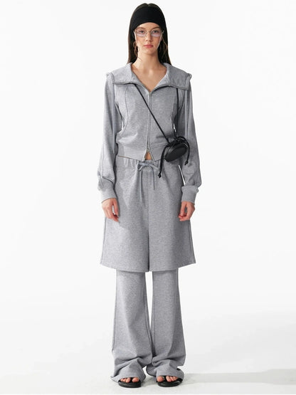 ALINNV STUDIO Urban Loose Fit Layered Hem Jogger Pants Pants