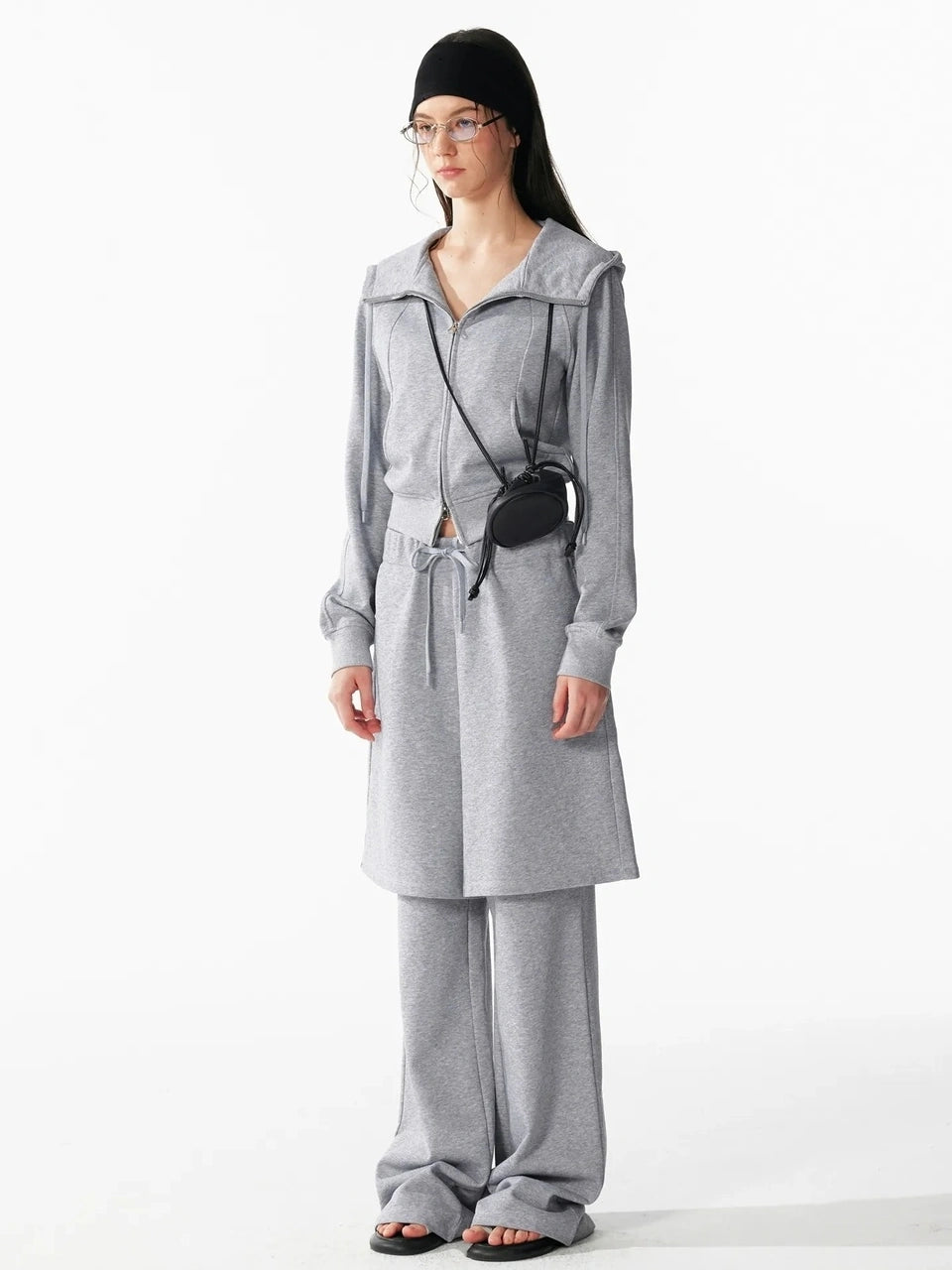 ALINNV STUDIO Urban Loose Fit Layered Hem Jogger Pants Pants