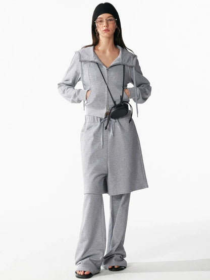 ALINNV STUDIO Urban Loose Fit Layered Hem Jogger Pants Pants