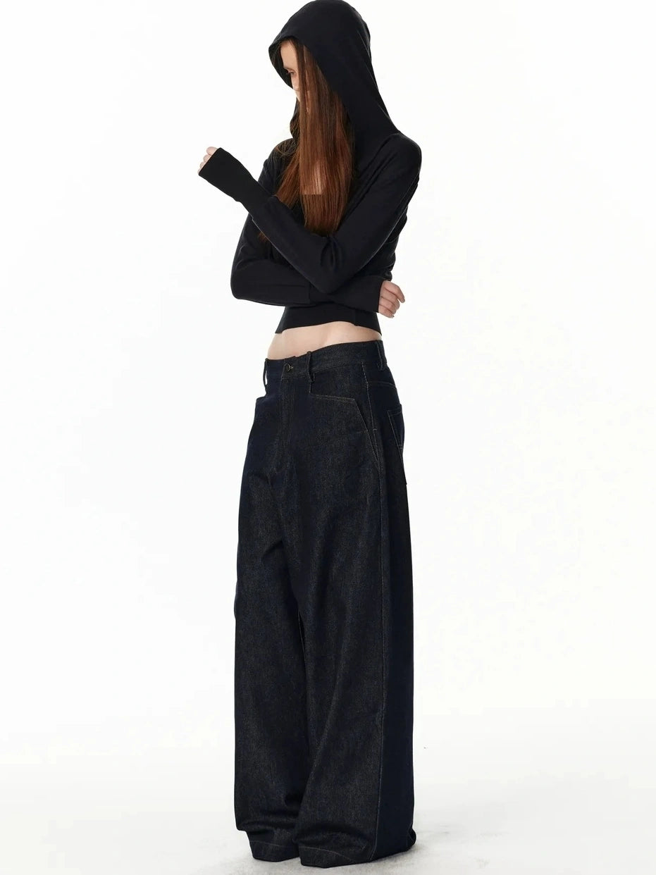 ALINNV STUDIO V-Neck Striped Ribbed Hooded Wool Sweater T-shirt