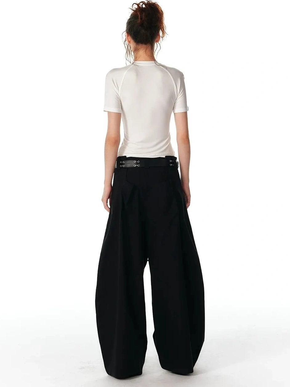 ALINNV STUDIO V-neck Zip Up Cropped T-shirt With Choker Neckline T-shirt