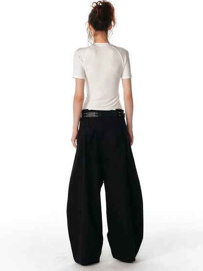 ALINNV STUDIO V-neck Zip Up Cropped T-shirt With Choker Neckline T-shirt