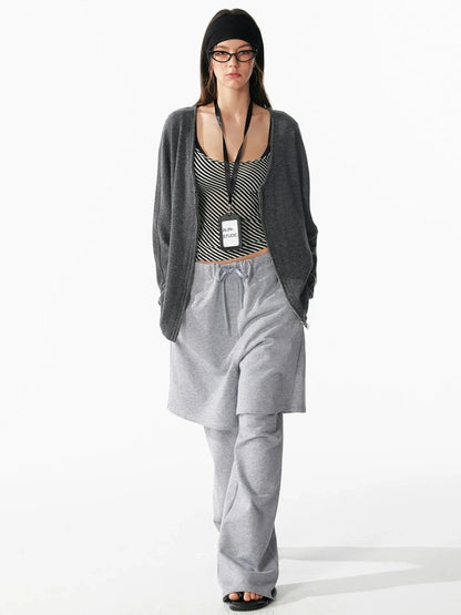 ALINNV STUDIO V-neck Zip Up Wool Knit Cardigan Cardigan