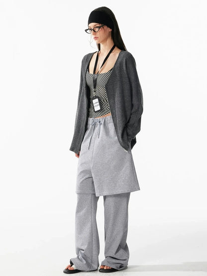 ALINNV STUDIO V-neck Zip Up Wool Knit Cardigan Cardigan