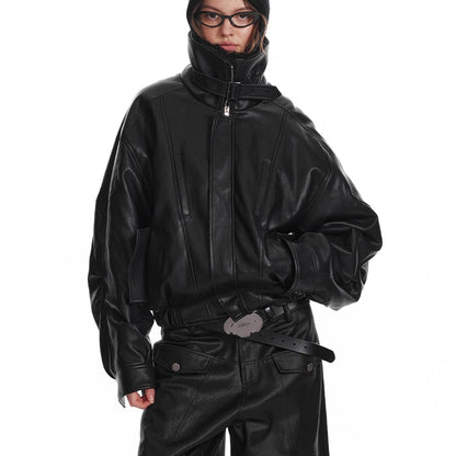 ALINNV_STUDIO_Vintage_Aviator_Cotton_Padded_Leather_Jacket_With_Fur_Collar_MISSTT