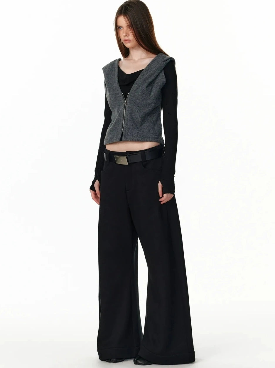 ALINNV STUDIO Vintage Plaid Fleece Lined Cargo Flare Pants Pants