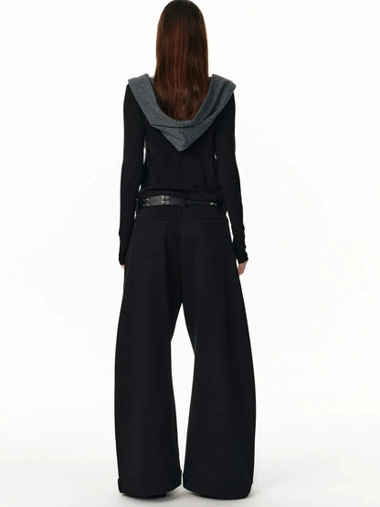 ALINNV STUDIO Vintage Plaid Fleece Lined Cargo Flare Pants Pants