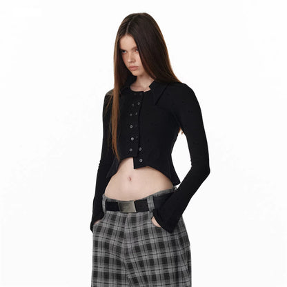 ALINNV_STUDIO_Vintage_Polka_Dot_Flared_Sleeve_Asymmetric_Hem_Shirt_MISSTT