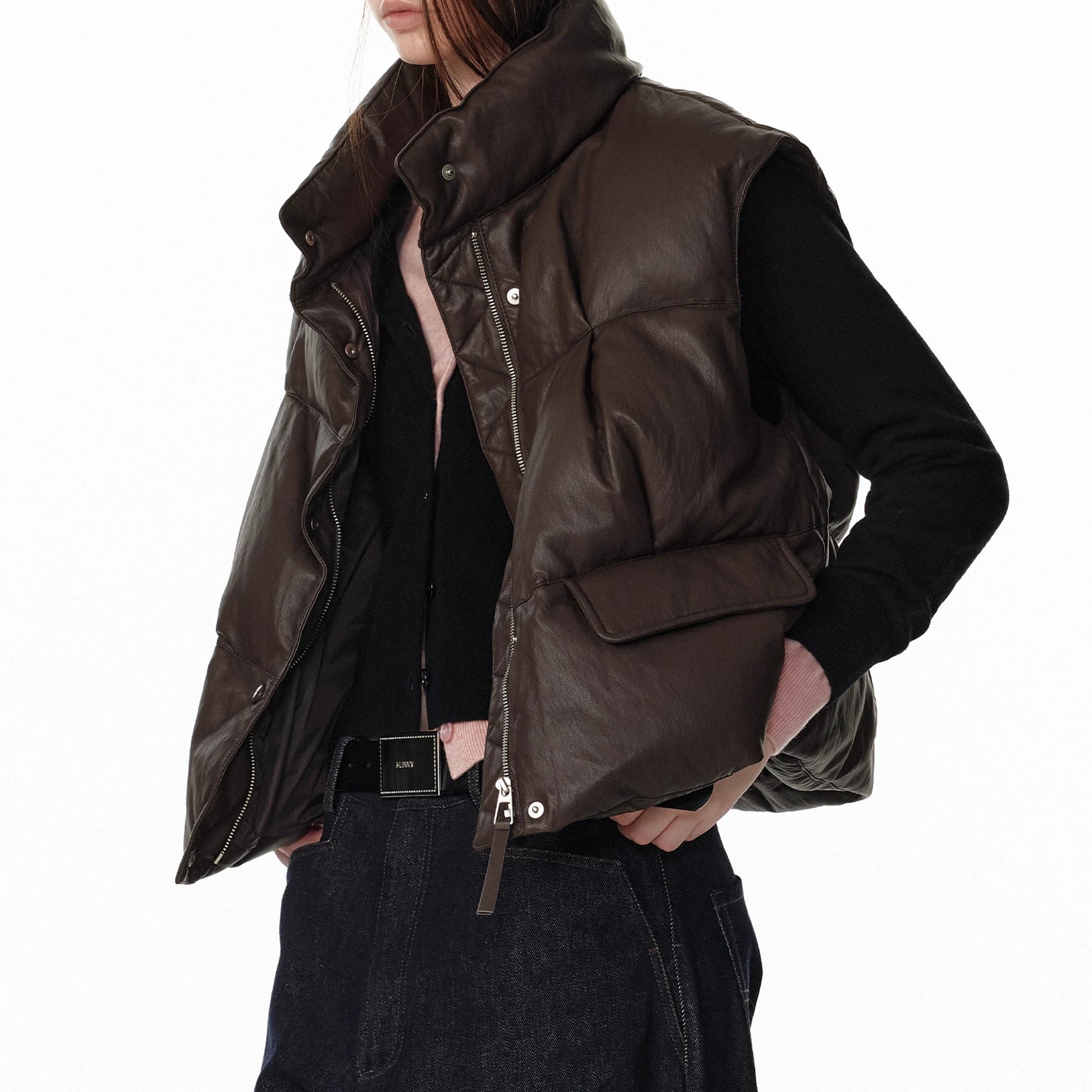 ALINNV_STUDIO_Vintage_Pu_Leather_Stand_Collar_Zip_Up_Thermal_Vest_MISSTT